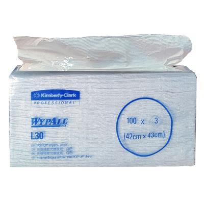 กระดาษเช็ดทำความสะอาดสำหรับงานอุตสาหรกรรม สีขาว KIMBERLY CLARK รุ่น 2808101 WYPALL L30 ขนาด 42 x 43.4 ซม. 100แผ่น