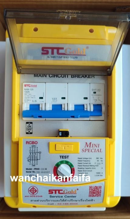 เซฟทีคัท-safetcut-100a-100แอมป์-2เฟส-2p-เซฟตี้-เครื่องตัดไฟกระแสไฟฟ้ารั่ว-rcbo-รุ่น-special