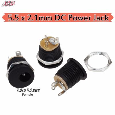JCD 5.5 2.1 / 5.5 x 2.1mm DC Power Socket/ DC Connector Panel Mounting 2.1mm x 5.5mm Female Socket Panel Mount Jack DC Adapter