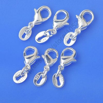 【CW】 Jewelry Findings 50PCS Real 925 Sterling Clasp Rings Fittings Components Bulk