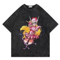 อะนิเมะ Saint Seiya ล้างเสื้อยืดผู้ชาย Harajuku มังงะกราฟิกเสื้อยืดผู้ชายผู้หญิงแฟชั่นแขนสั้นเสื้อลำลองคุณภาพสูง T-Shirt