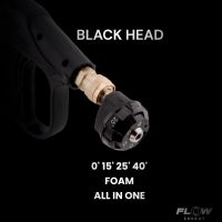 FLOW หัวฉีดน้ำปรับองศาได้ Black Head รหัส BH001 หัวรวม 0,15,25,40,FOAM ALL IN ONE สำหรับปืนฉีดน้ำ