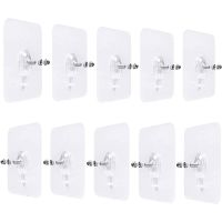 10pcs Adhesive Wall Mount Screw Hooks No Drilling Screw Sticker Photo Nails Frame Hangers for Bathroom Kitchen Storage Picture