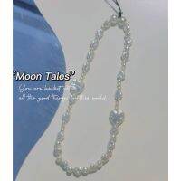 MOONS Tales Gentle Pearl Series ลูกปัดทำด้วยมือเคสโทรศัพท์สายแขวน Charm Chain ชุดหูฟังกรณีพวงกุญแจจี้กล้อง