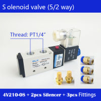 4V210-08 นิวเมติกวาล์วSolenoidไฟฟ้า 24V 12V 2 ตำแหน่ง 5 พอร์ต 5 ทิศทางAirวาล์วแม่เหล็กไฟฟ้าAC110V 220V-ggfjgkugkgkkjuki