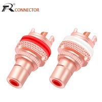 2Pcs/1Pair Copper CMC RCA Female Terminal Jack Socket AV Audio Video Connector High Quality