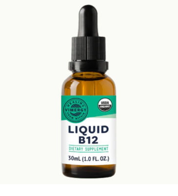 Vimergy Organic B12 - Liquid Alcohol Free Tincture (30 mL) Vegan อร่อยทานง่าย เหมาะกับเด็ก