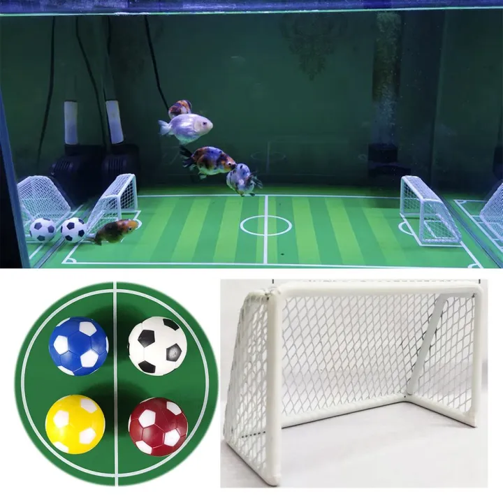 78YUANFF Mini Aquarium Sinking Ball Football Goal Fish Tank Landscaping