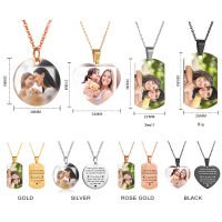 Customized Photo Name Necklace for Women Especial Tag Personalized Heart DIY Custom Letter Round Pendant Men Jewelry Lover Gift