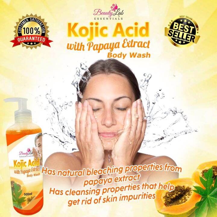 100 Original BeautyLab Essentials Kojic Acid with Papaya Extract Body Wash 500ml. Body wash