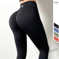 【hot sale】๑ C04 Elastic Leggings Nylon Long Pants Yoga Pants Women Gym Clothing UP Tights Scrunch Butt High Waist Fitness Workout Pants/Multicolor