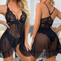 【jw】☎♟♚  G-string Sling Nightwear Robe Babydoll Attractive Mesh Woman Wear