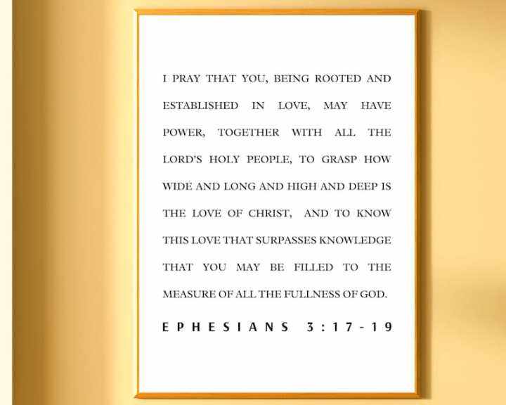 Ephesians 3:17-19 Scripture Wall Art Canvas Painting Modern Bible Verse ...