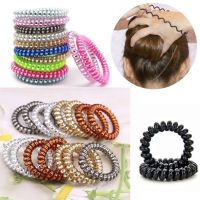 5 50Pcs Rubber Band Headwear Rope Spiral Shape Elastic Hair Bands Girls Hair Accessories Hair Ties Gum Telephone Wire