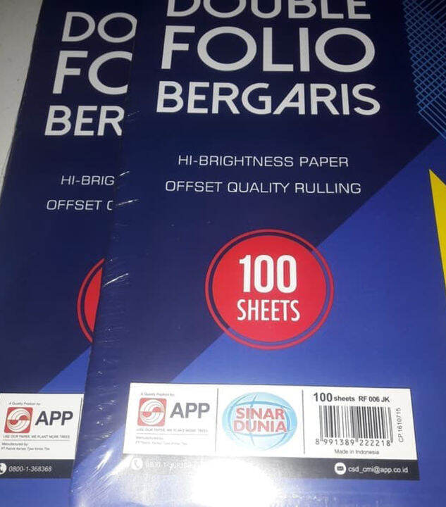 Kertas Double Folio Bergaris Sinar Dunia Isi 100 Lembar | Lazada Indonesia