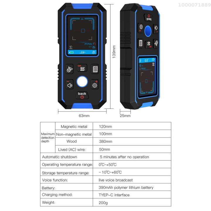 nf-518ตัวตรวจจับกำแพงอเนกประสงค์2-4นิ้วหน้าจอสีจอแสดงผล-lcd-ความละเอียด240-320-ac-โหมดตรวจจับผนังโลหะไม้ปรับสายเคเบิลอุปกรณ์วัดความลึกพร้อมฟังก์ชั่นการออกอากาศด้วยเสียงเครื่องมือวัดระยะทางมัลติฟังก์ชั