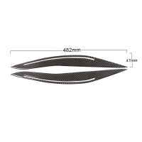 2ชิ้นคาร์บอนไฟเบอร์สติ๊กเกอร์ป้องกันรถ Syling สำหรับ BMW 5 Series F10 14-17ไฟหน้าคิ้วตัดปกภายใน Mouldi