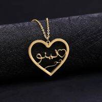 ↂ  Custom Arabic Shaped Name Necklace Gold Calligraph Jewelry Couple Valentines Day