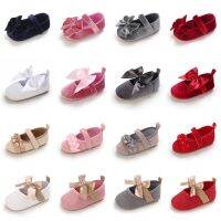 [Cocco figure-]รองเท้าเจ้าหญิงเด็กผู้หญิงเด็กวัยหัดเดิน Non Slip Flat Soft Sole Cotton Rubber Crib Lovely Butterfly Knot Infant First Walkers 0 18M