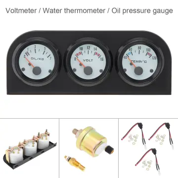 2'' 52mm Car Triple Gauge Kit 3in1 Tachometer RPM Water Temp Oil Pressure  Gauge