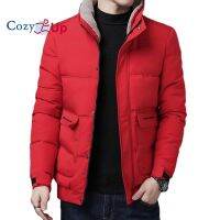 Cozy Up Men Thicken แจ็คเก็ตที่อบอุ่น Streetwear Hip Hop All-Match Lapel หนา Parka แบรนด์แฟชั่นสบายๆฤดูหนาว Blue Bubble Coat 4XL