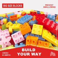 61-366Pcs Big Size DIY Creative Bricks Classic Assembly Large Particles Bulk Colorful Building Blocks Educational Toys Kids Gift
