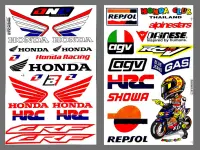 สติ๊กเกอร์แต่งรถ HONDA RACING CRF (สีแดง) AGV RESOL รถมอเตอร์ไซค์ บิ๊กไบค์ สติ๊กเกอร์ติดกระจก แต่งรถรถยนต์ รถกระบะ ติดหมวกกันน็อค จำนวน 2 แผ่น