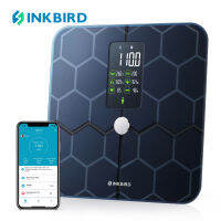 INKBIRD เครื่องชั่งน้ำหนักแบบดิจิตอล สำหรับมนุษย์เครื่องชั่งสำหรับสถานออกกำลังกายบลูทูธอัจฉริยะการวิเคราะห์ของตัวชี้วัด19ตัว