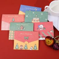 6 pcs/lot Cartoon Merry Christmas mini paper Envelope with Message Card Greeting card Letter Stationary Storage Paper Gift
