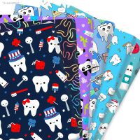 ☄❂ Polyester Cotton Fabric Tooth Care Theme Printed Cloth Fabric Patches Dress Home Textile Handmade DIY By The Meter 50x145cm/pcs