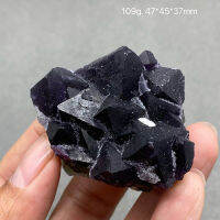 100 Natural Purple Stepped Fluorite Cluster ตัวอย่างแร่อัญมณีระดับหินและคริสตัล