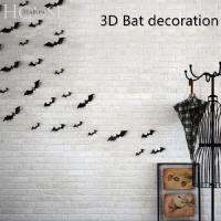 MAREING halloween accessories ฮาโลวีน DIY อุปกรณ์ปาร์ตี้ บ้าน ห้อง น่ากลัว 3D Bats สติกเกอร์ติดผนัง ยึดหน้าต่าง ตกแต่งฮาโลวีน