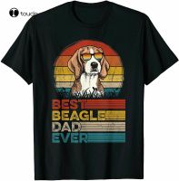 Kaos Oblong Kekasih Hadiah Ayah Pernah Beagle Terbaik Vintage Anjing Katun Pria 100% cotton T-shirt