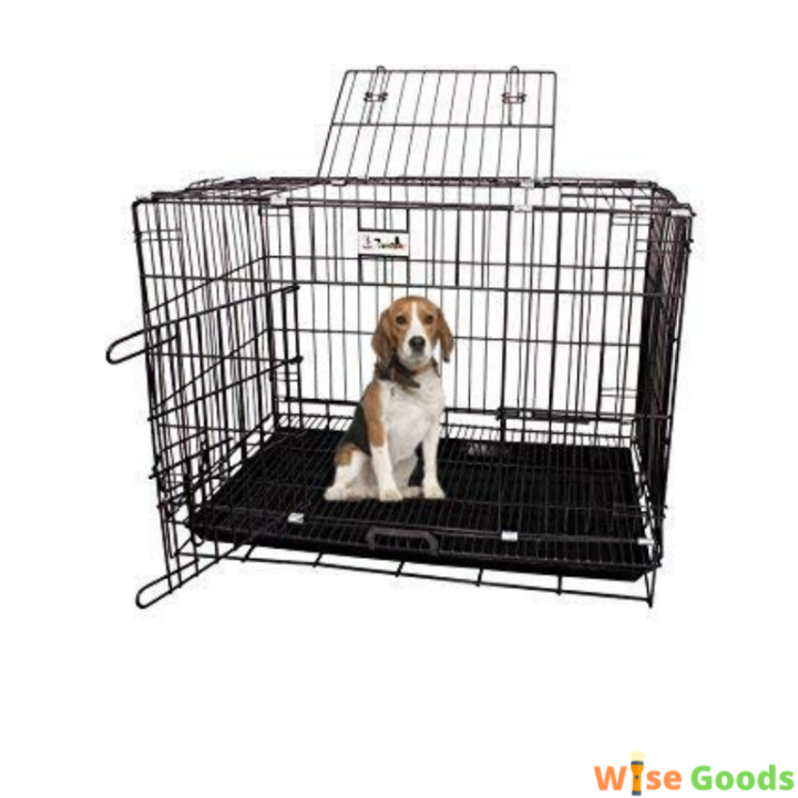 Dog Cage Double Door Heavy Duty Folding Metal for Small Dogs and