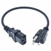 1ft มากสายไฟพีซีตัวนำสั้น3ตัว18AWG สาย C13 NEMA 5-15P ถึง IEC