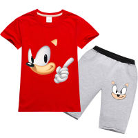 Sonic The Hedgehog เสื้อยืดสั้นกางเกงชุดสำหรับสาวเด็กแขนสั้นกางเกงขาสั้นสบายๆการ์ตูนผ้าฝ้าย TShirt พิมพ์แฟชั่นน่ารัก RT1751