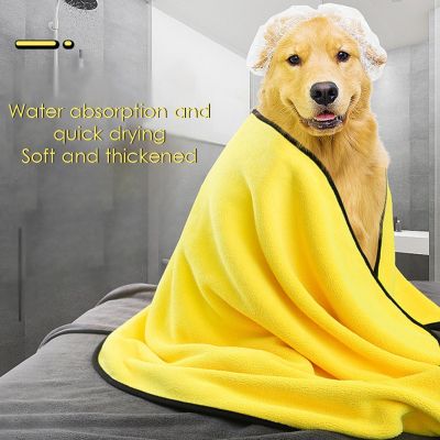 Dogs Cats Bath Towel Large Super Absorbent Towels Soft Fiber Quick-drying Bath Towel Car Wiping Cloth Pet Supplies