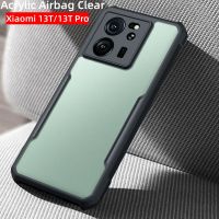 Xiaomi 13 T Pro 2023เคสใสสำหรับ Xiaomi13T 13TPro 13 T Xiaomi13TPro 5G อะคริลิคใสฝาครอบป้องกันกล้องขอบ TPU นุ่มกันกระแทกถุงลมนิรภัยป้องกันการตก