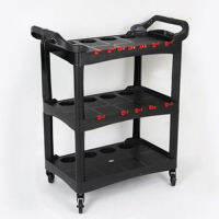 รถเข็นเครื่องมือช่าง Detailing Tool Cart *** ถังข้างรถ 1 ใบ รุ่นใหม่ล้อสีแดง ***