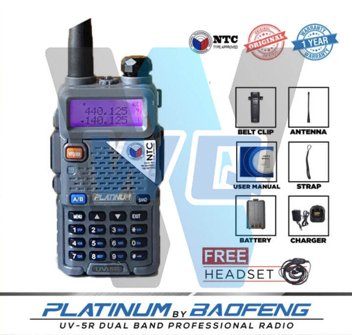Baofeng/Platinum UV5R Walkie Talkie Two Way Radio with FREE Earpiece