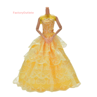 FactoryOutlete?Cheap? 1 pcs YELLOW handmade Wedding Lace ชุด4ชั้นสำหรับ11 "bartrolley