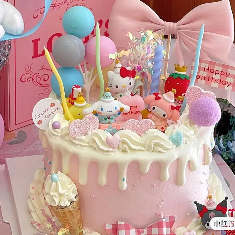 Korean Style Big Ears Dog Hello Kitty Cake Decoration Cartoon Girl Small  Animal Birthday Dessert Plug-in Card Insertion | Lazada