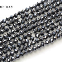 Meihan wholesale Terahertz 4±0.2mm (3 strandsset) faceted round loose beads for jewelry making design DIY celet