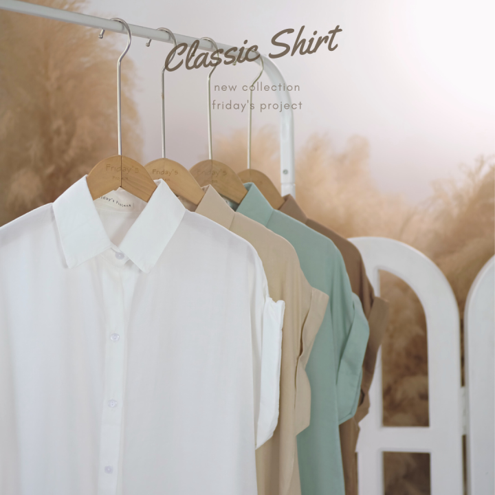 classic-shirt-เสื้อเชิ๊ตแขนพับสีเอิร์ทโทน