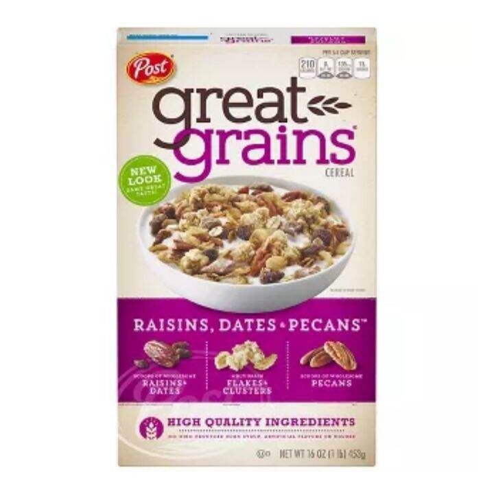 Great Grains Selects Cereal Raisins, Dates and Pecans Breakfast Cereal ...