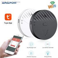 ♙216 Awapow-Tuya เซ็นเซอร์ Alarme De Vibroão WiFi Janela E Porta Detector Sem Çfio 130dB Som Para Segurana Doméstica Anti-Roubo