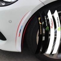 2 pcs Universal 40x4cm Car Wheel Rim Eyebrow Protector Wheel Arch Mouldings Rubber Stickers Decorative Strip Guard Scratch