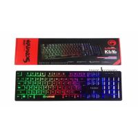 Marvo คีย์บอร์ดเกมมิ่ง คีย์บอร์ดมีไฟ Keyboard Gaming Scorpion Rainbow black light รุ่น K616 สีดำ