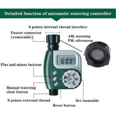 New Automatic Programmable Digital Water Timer Large Screen IP65 Waterproof For Garden Lawn Watering System Irrigation Timer