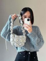 ❧ [REコンテナ] carlyns new all-match mini silver cloud bag crossbody portable pleated shoulder bag